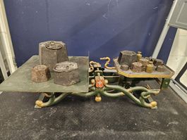 schwanenhals Waage Balkenwaage 10kg mit Gewichten Antiquität