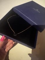 Swarovski Kette kleiner schwarzer Schwan rosévergoldet neu