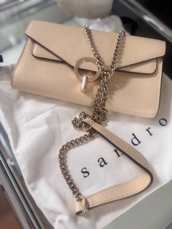Sandro Elegante Ted Baker Clutch/Umhaengetasche in beige