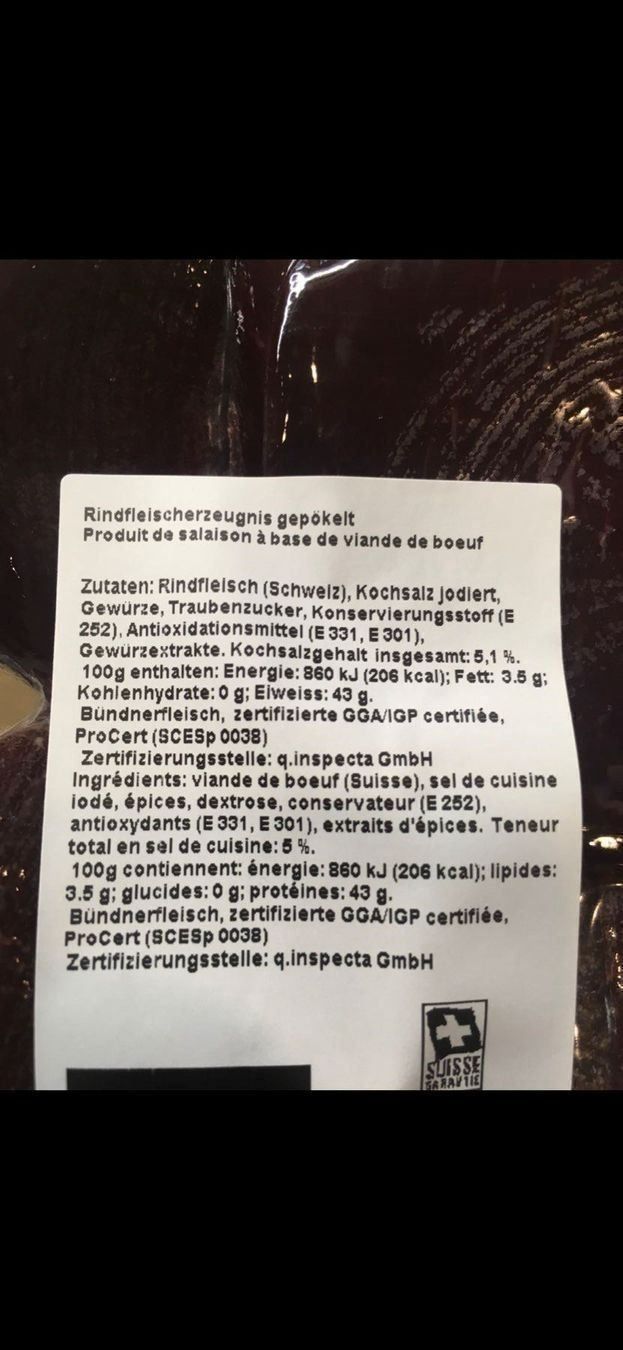 Cibi & Specialità: Bündnerfleisch Anschnitte 1kg/ 32.95Fr. – Nuovo e nell'imballaggio originale da Safnern venduto da liamsi7 2