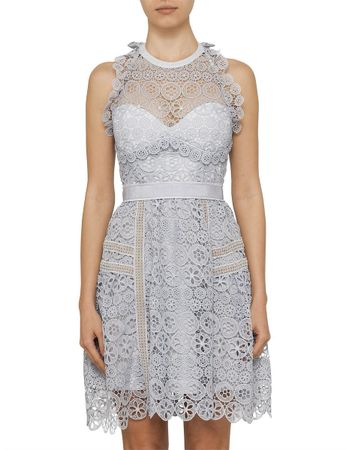Self-Portrait Guipure Lace Mini Dress - size UK 8/US 4
