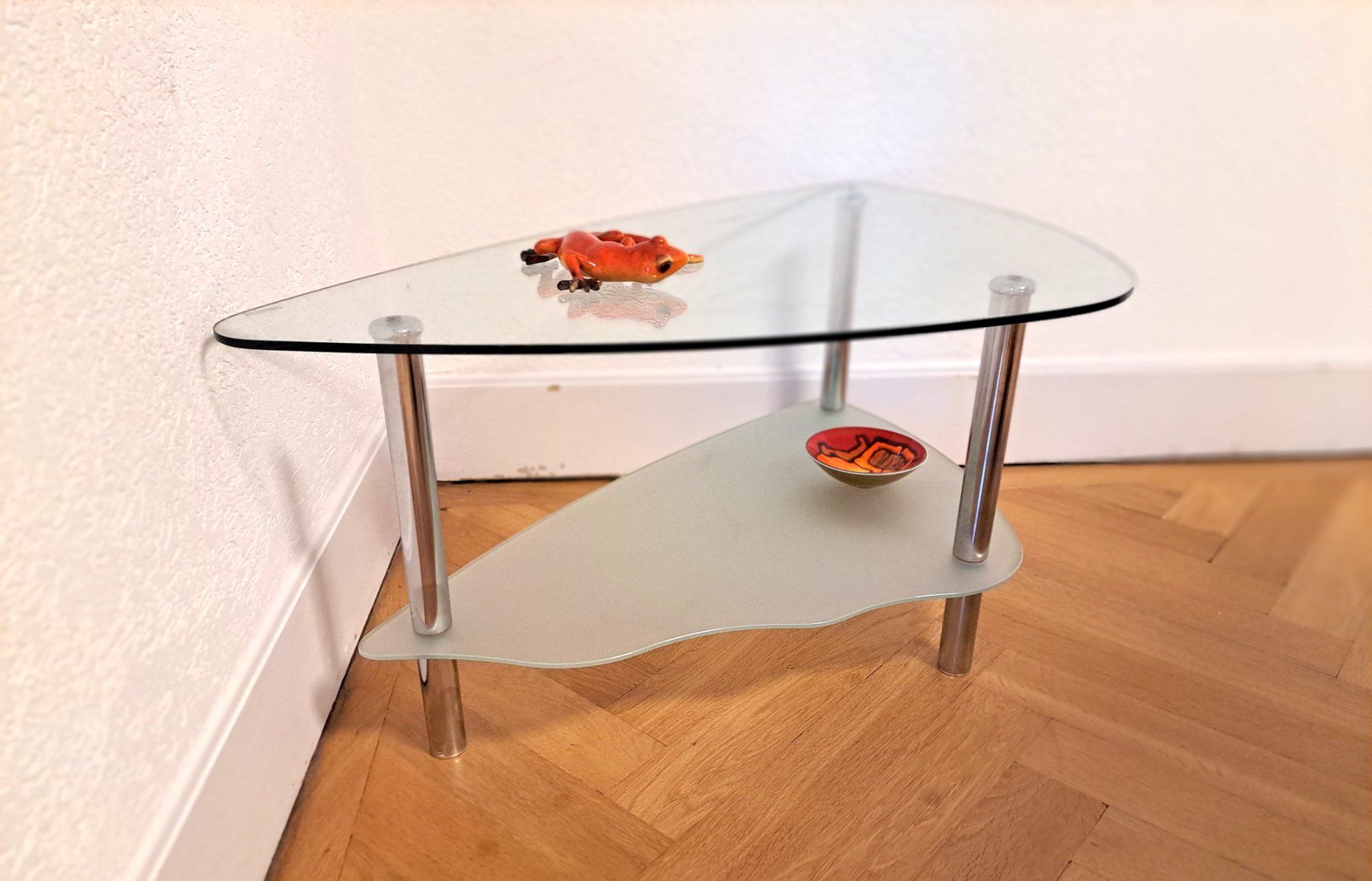 Tische: Table basse élégante en verre et chrome, 2 niveaux 100x50x47 – Gebraucht aus Bex von Dani-Dany 1