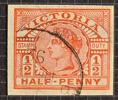Victoria Austral. Staat 1885 Ganzsache 1/2d orange gest o