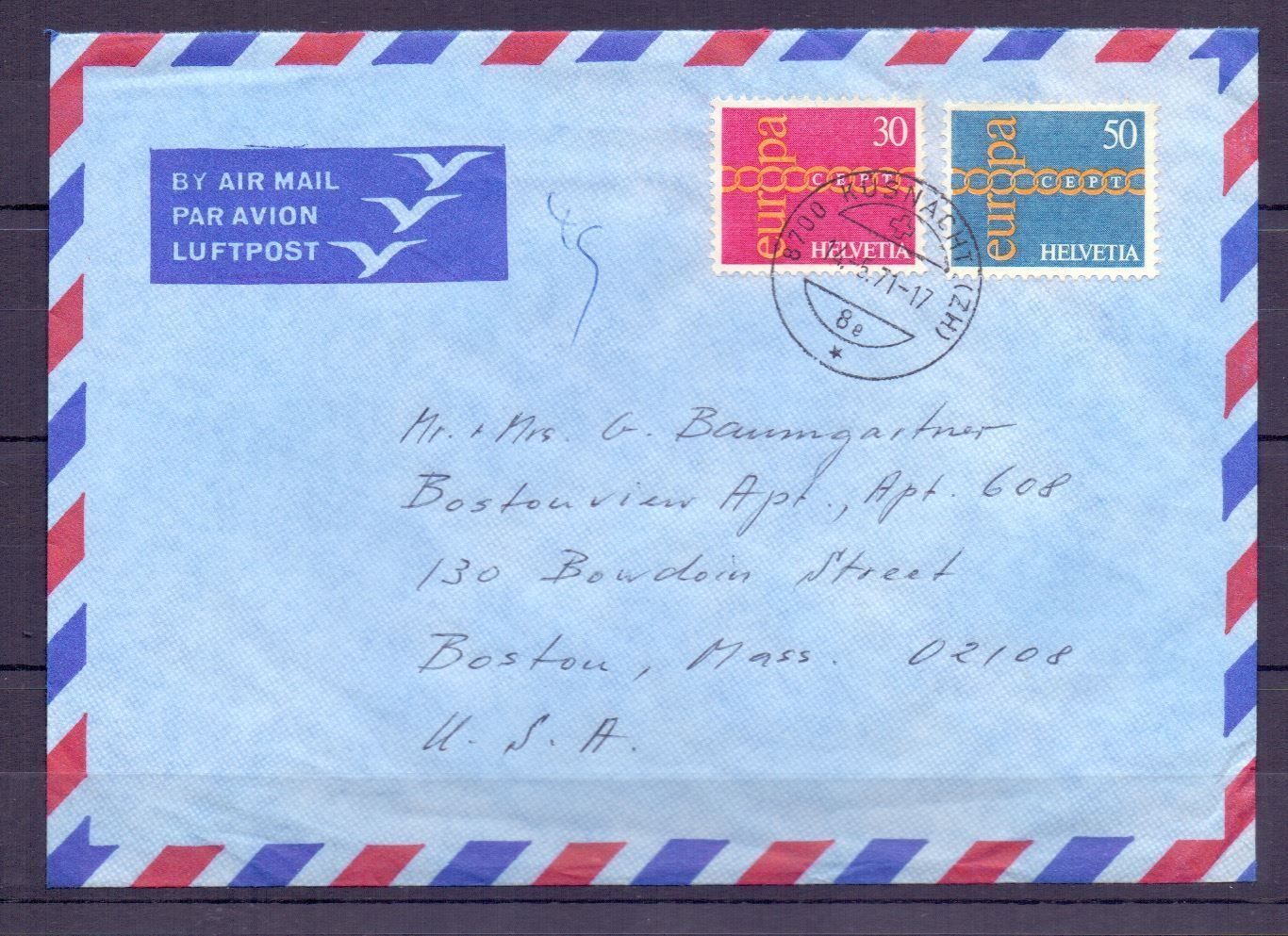 Alle Briefmarken: FLUGPOST 1971 SATZ USA – Gebraucht aus Koblenz von Himmelsreiter