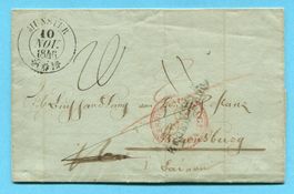 Faltbrief von Münster nach Regensburg 1846