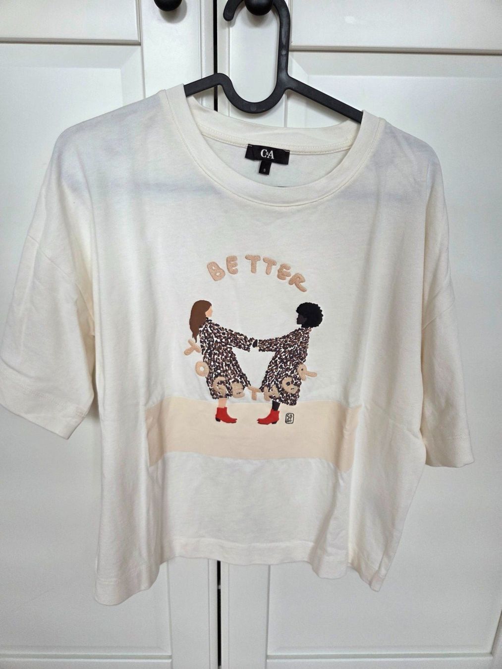 C&A T-shirt: T-shirt off-white - light beige - S - oversized – Usato da Zug venduto da Bibibo
