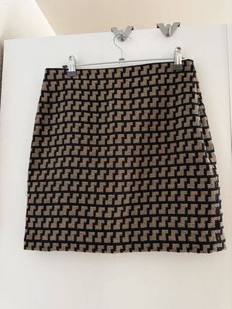 Hallhuber Rock Gr. 36 Beige/Schwarz Muster