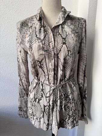 Chemisier Marc Cain à motif serpent, taille 36, soyeux!