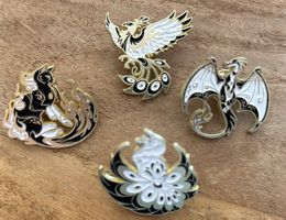 Set 4x Pin Adler, Katze ... Fantasy / Gothic