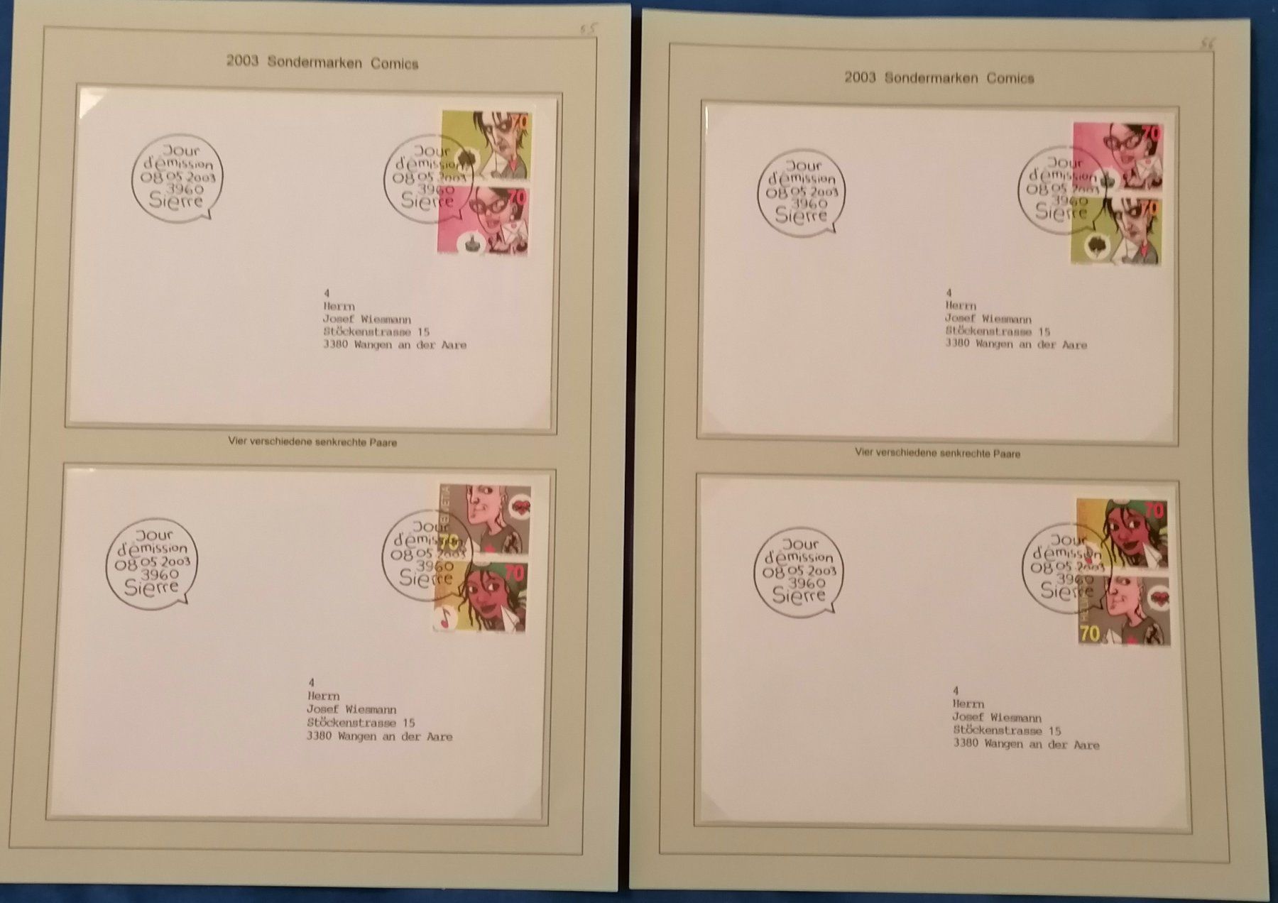 Tutti i francobolli: Sondermarken Comics von 2003, 2004, 2005 u.a.Uli Stein/Diddl – Usato da Wangen an der Aare venduto da Ute 7