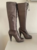 Prada Leder Stiefel, Gr. 36 Bronze, Neu!