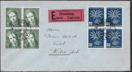 1947 Exp. Brief o WALD ZH Viererblock JJ121 + 120 Top ab 1.-