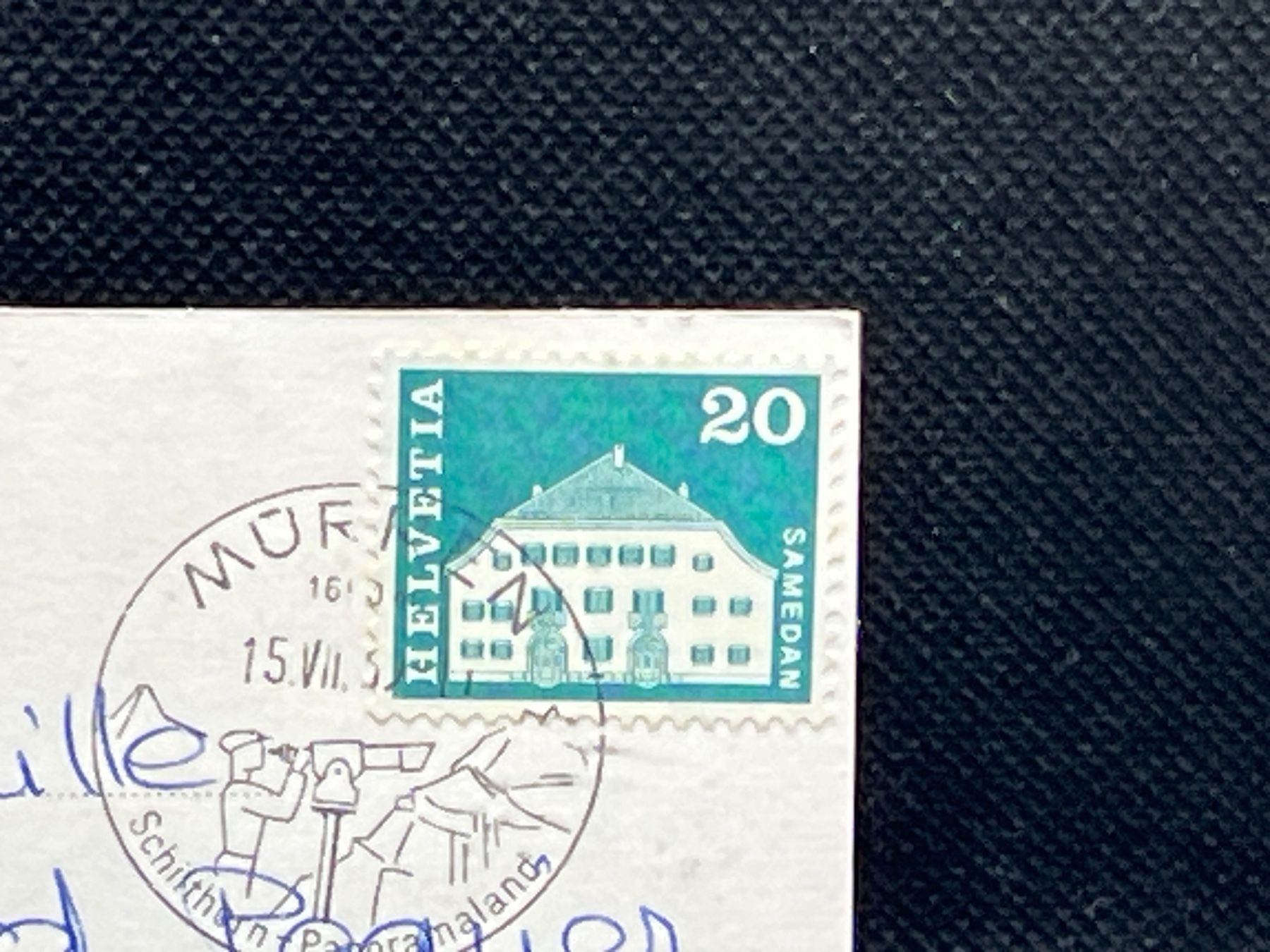 Cartoline postali: Mürren, Schilthornbahn: Wetterhorn, Eiger, Mönch – Usato da Widnau venduto da Brusi9 1