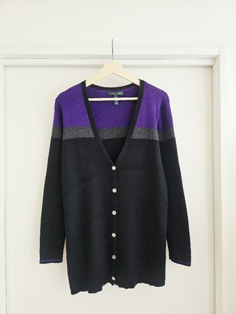 Ralph Lauren Oversized 1X Cardigan 💜🖤