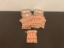 Baumwoll-Beutel klein, 60 Stück, je ca. 13 x 9 cm, Xmas