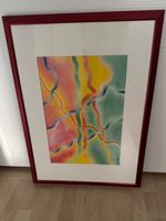 Original Farbstiftz "Bewegung" im Rahmen, Kunst für Zuhause!