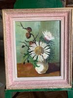 Tableau signé G.Chautems, chardons dans un vase.