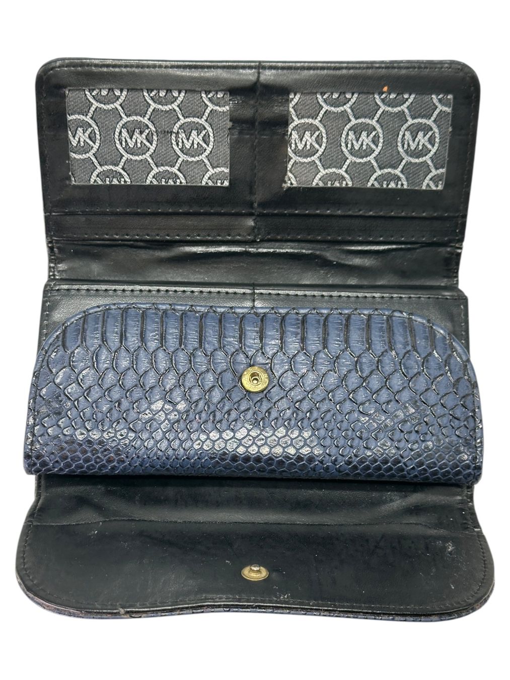 Michael Kors Portamonete: Grand portefeuille Michael Kors en cuir bleu effet python – Usato da Morges venduto da mod_q7tt 7