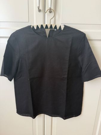 Zara Bluse 100% Leinen Schwarz Gr. M ungetragen