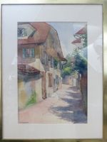 „Brüggligasse“ Aquarell wohl Max Joseph von Sury 1842-1920