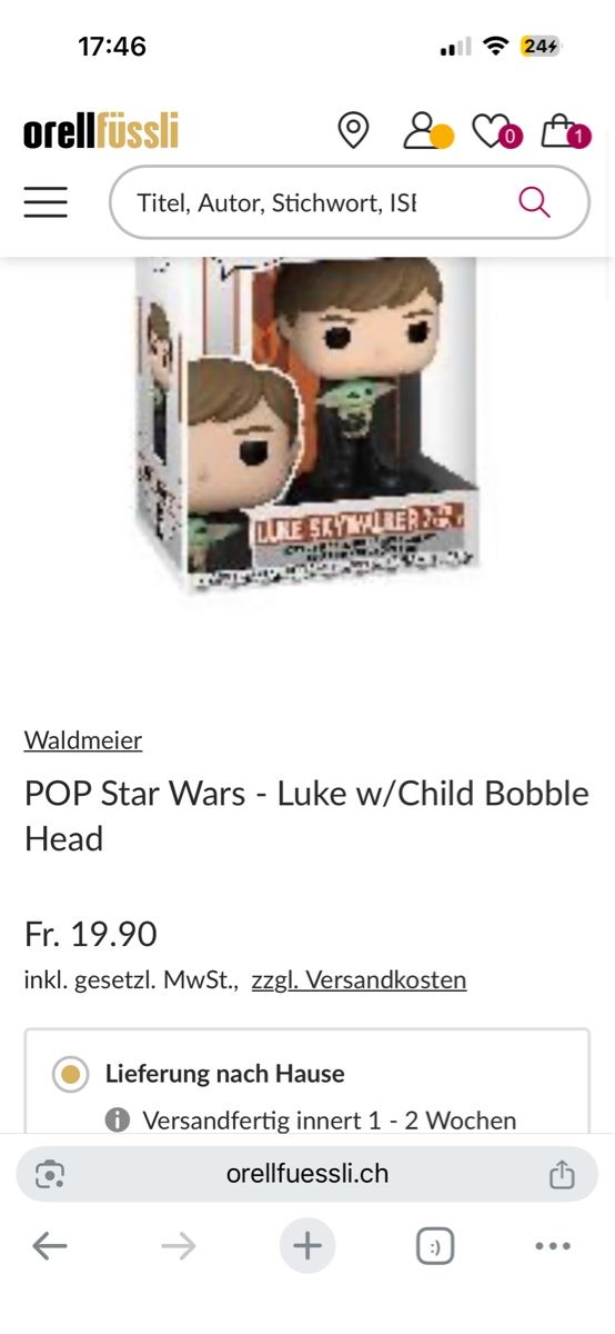 Star Wars Figuren: POP Star Wars Luke Skywalker mit Grogu Figur – Neu und originalverpackt aus Niederuzwil von Ib-top 1