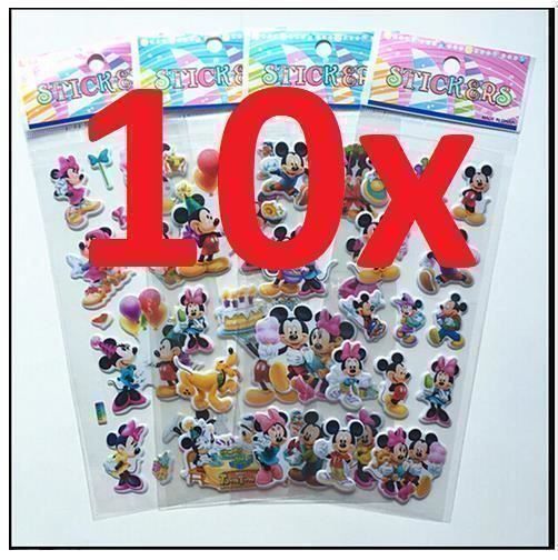 Sticker: 10 autocollants 3D Mickey Minnie – Nuovo e nell'imballaggio originale da Gurmels venduto da Swisspod