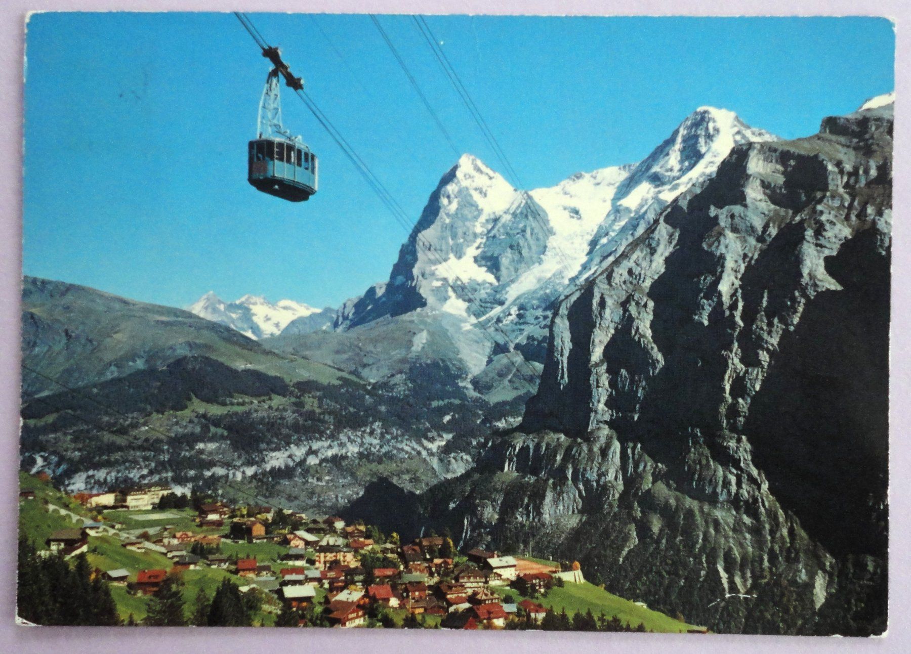 Ansichtskarten: Mürren, Schilthorn-Bahn mit Eiger und Mönch – Gebraucht aus Fétigny von Billy2miny