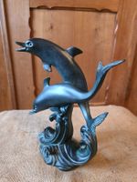 Marmor Tier Fisch Delfin Skulptur Figur 28 cm