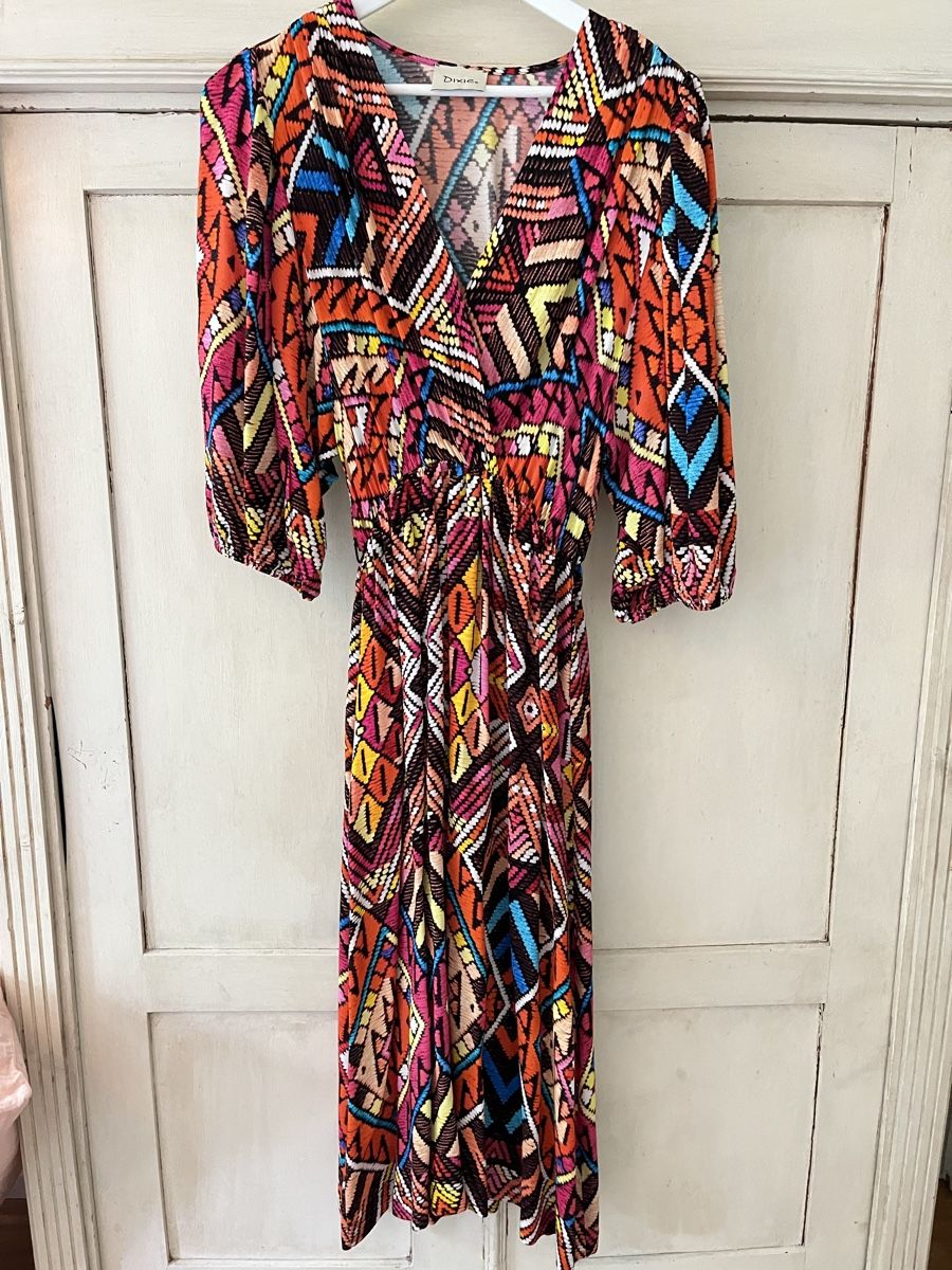 Vestiti: DIXIE Kleid Midi Ethno Print, Gr. 38 – Usato da Küsnacht ZH venduto da madrilena77