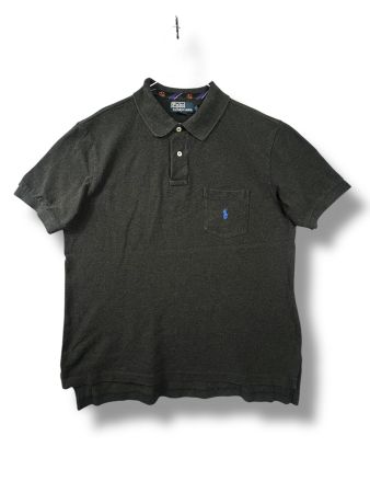 Polo Ralph Lauren Gris foncé logo brodé bleu - Taille L