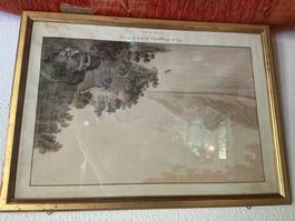 Kupferstich Ringgenberg am Brienzersee gebraucht gerahmt
