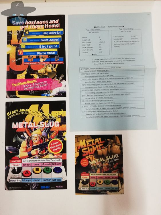 Artset Flyers Marquee Dip Switch Top Hunter Neo Geo Mvs