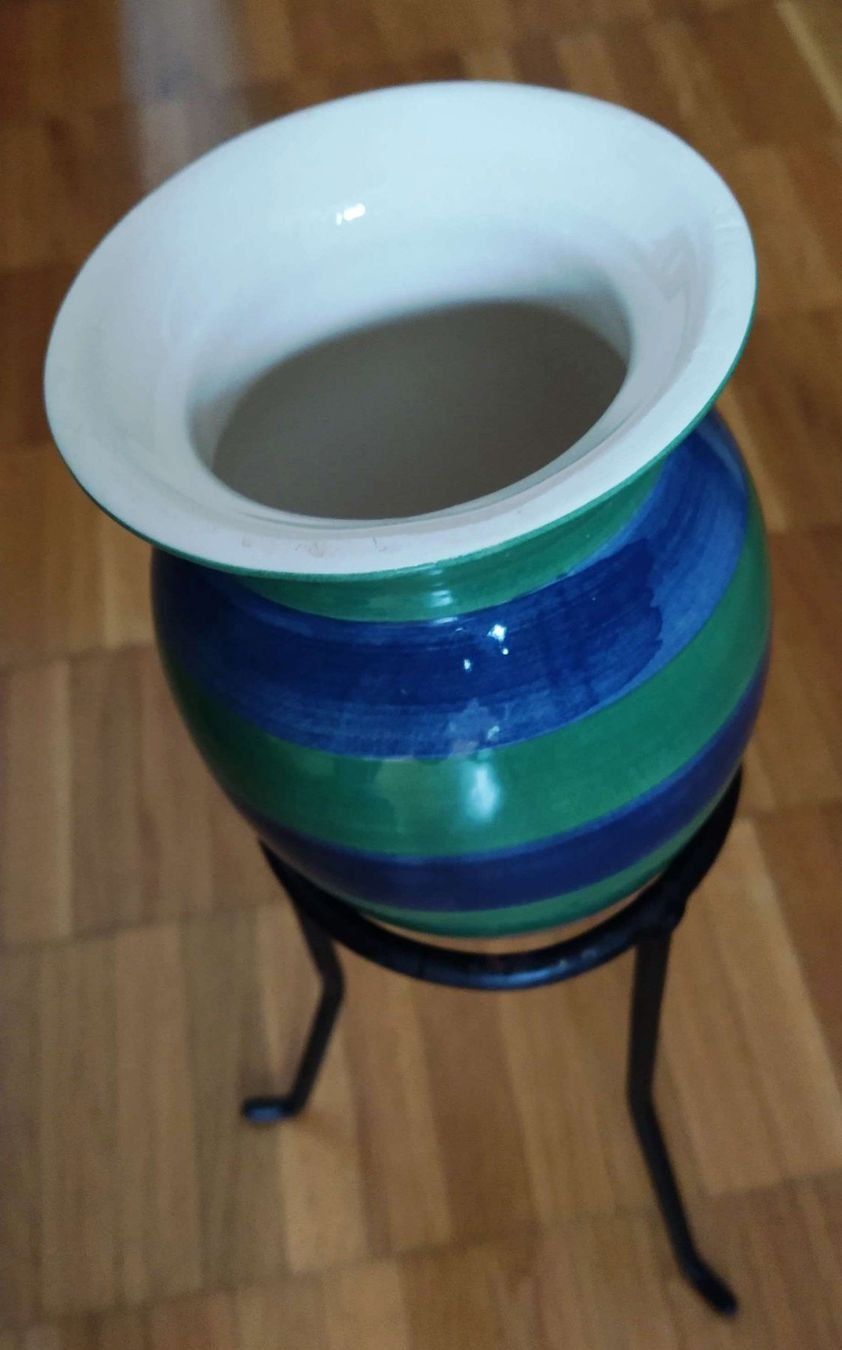 Vasi & Recipienti: Bodenvase mit Metallständer - 30 cm - – Nuovo (secondo la descrizione) da Zürich venduto da 1-2-3-Verkauft 3