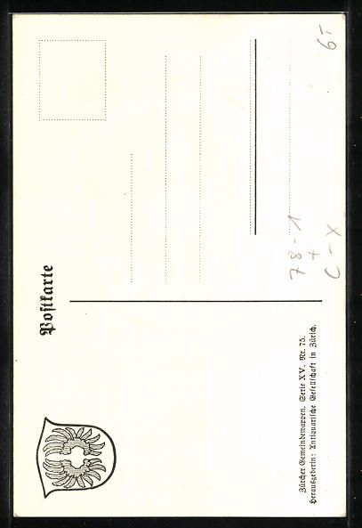 Cartoline postali: Künstler-AK Wettswil, Wappen – Usato da Berlin venduto da bartko-reher 1