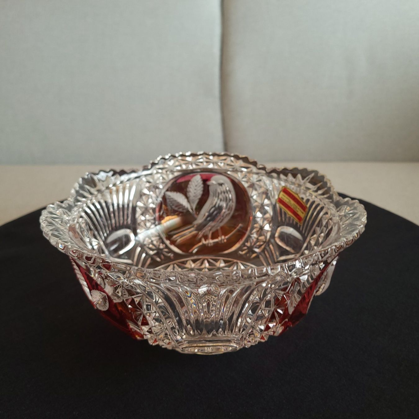 Schalen: 70er J.Deutschland/Hofbauer/Kristallschale Ruby Red Byrdes – Gebraucht aus Savièse von qm2710 2