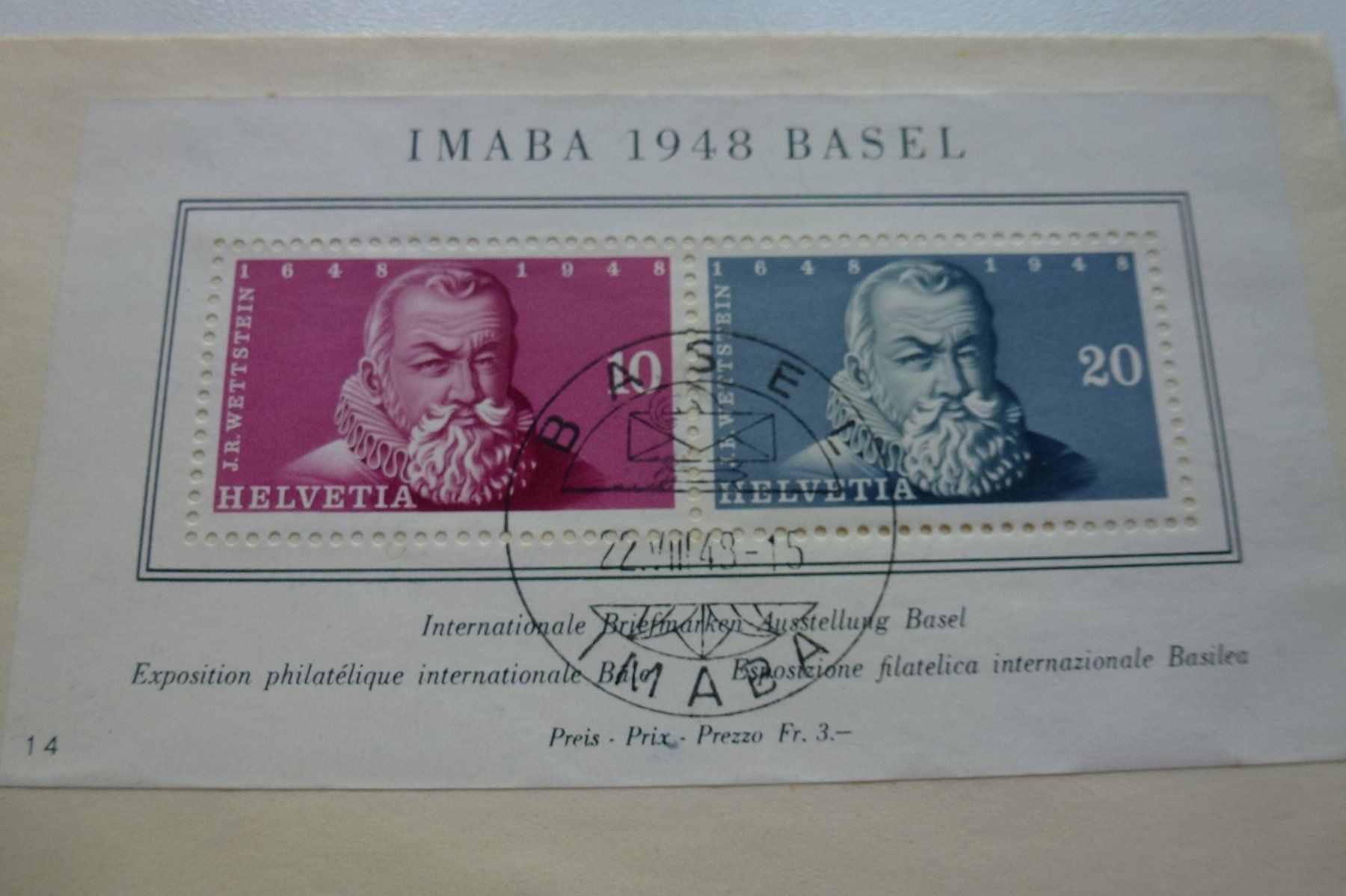 Tous les timbres: IMABA 1948 Basel ++ W31 Block auf Brief - 22.8.1948 – D'occasion à Walkringen par Casablanca777 1