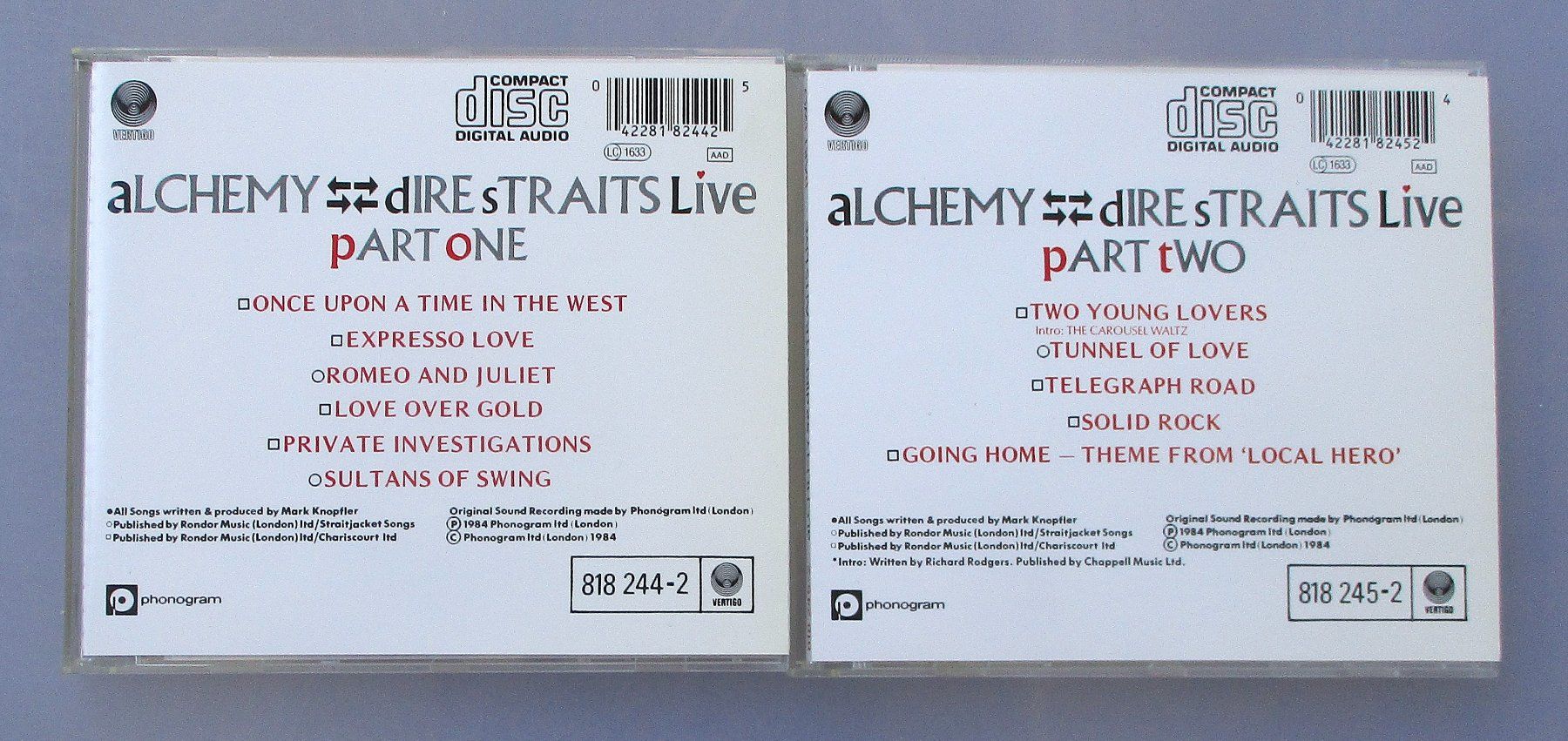 CDs: DIRE STRAITS - Alchemy Live Part 1 & 2 / 2-CD – D'occasion à Wattwil par Muriel11 1