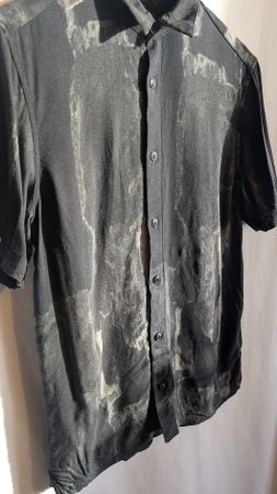 Bluse Hemd Batik schwarz grau Gr. S/M