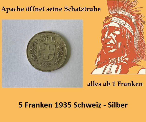 Tutti le monete: 5 Franken 1935 - Silber - Schweiz – Usato da Zürich venduto da Apache4