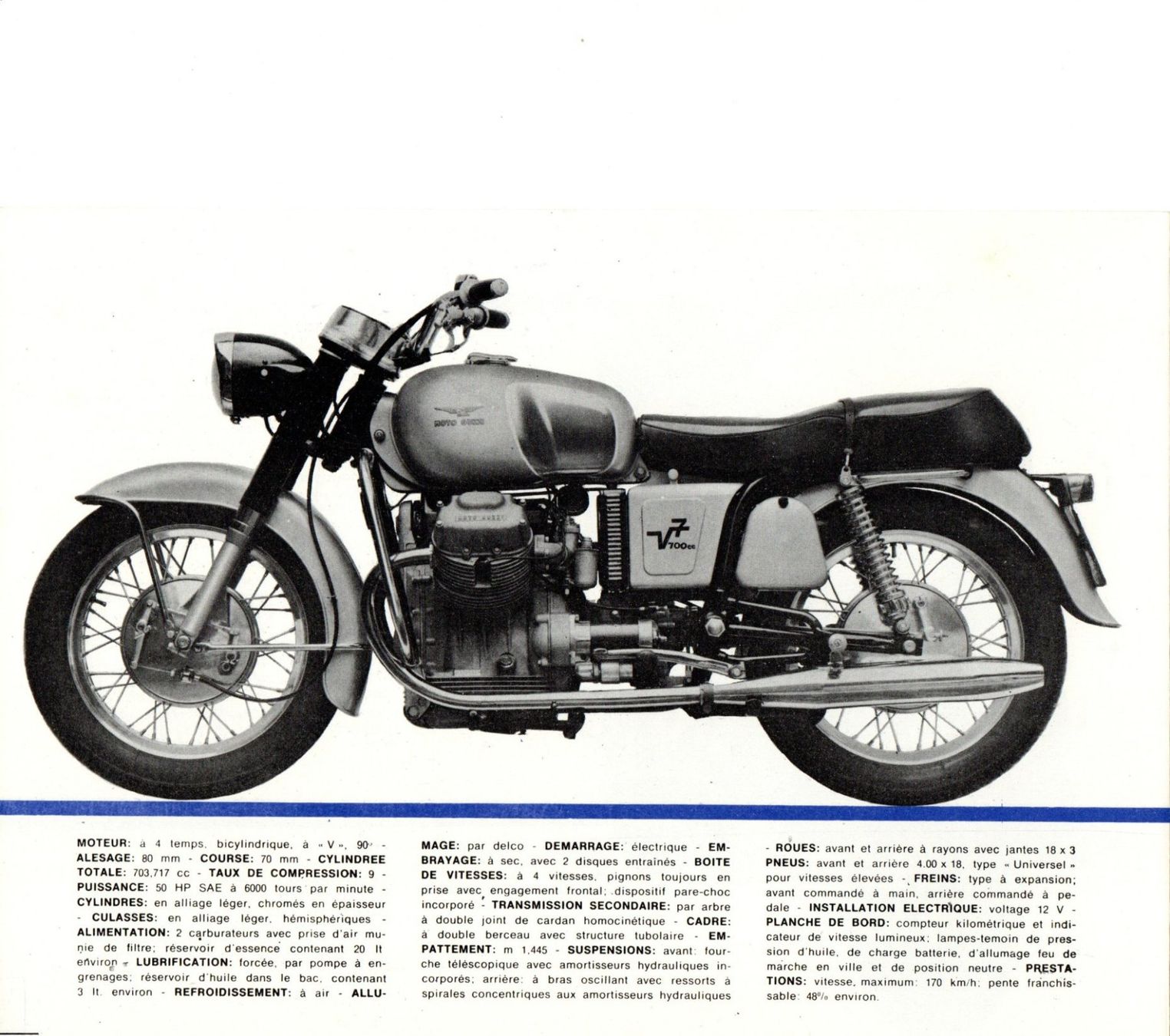 Moto Guzzi Strada: Moto Guzzi V7 700cc - Originalprospekt – Usato da Malans GR venduto da Chueche427 3