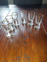 6x Schnapsgläser Glas mit Goldrand guter Zustand