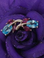 Topas & Rubin Blumen Ohrstecker 925 Silber neu!💍💎 (50)