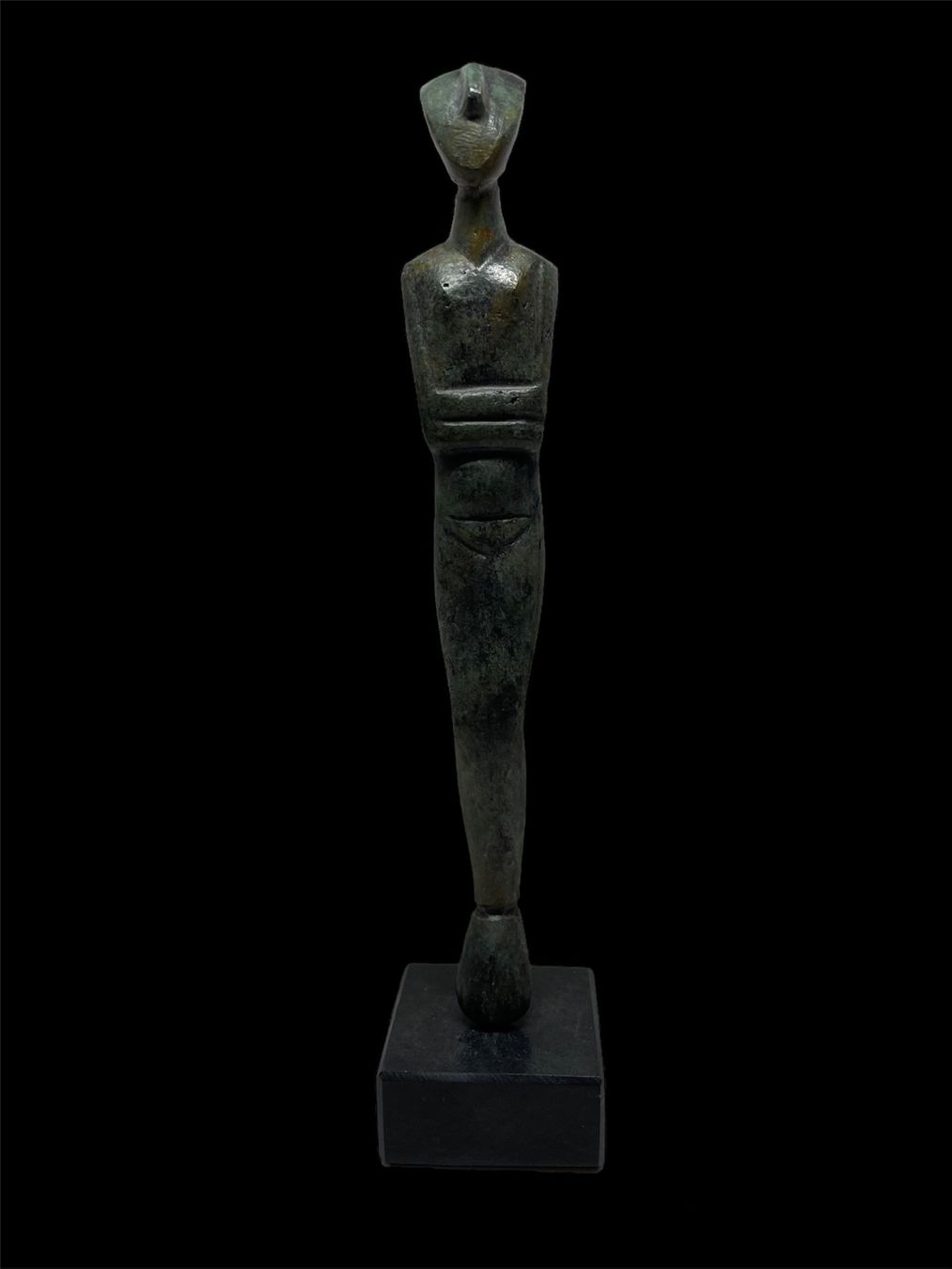 Skulpturen & Statuen: Cycladic female idol, Bronze on marble base. From Greece – Neu (gemäss Beschreibung) aus Zürich von my.greekholiday