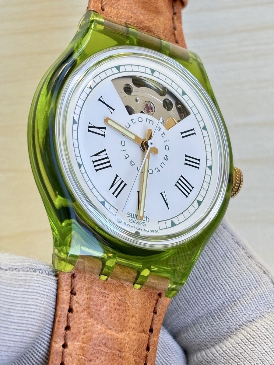 Swatch Orologi: Swatch Automatic Uhr grün transparent mit Box 1991 – Nuovo (secondo la descrizione) da Grenchen venduto da chththl 6