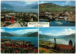 Vevey - 4 Bild AK Mont Pèlerin