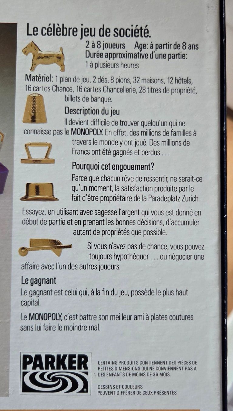 Parker Giochi: Monopoly De Luxe von 1985 – Usato da Gossau SG venduto da tenerife11 9