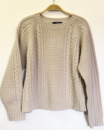 Max Mara Pullover beigegrau Schurwolle S neu