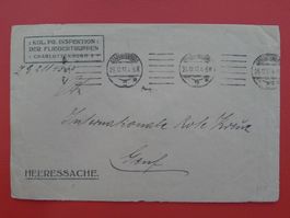 1917, HEERES-SACHE FLIEGERTRUPPEN auf Brief nach Genf
