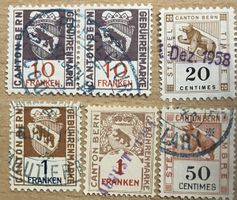 6 Gebührenmarken Canton Bern BE