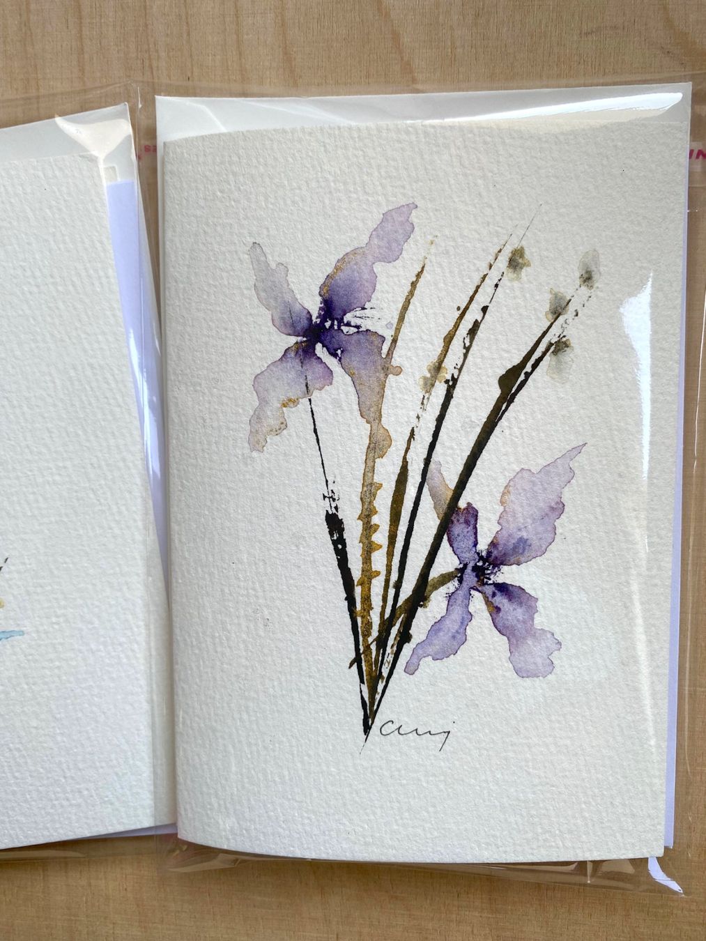 Karten: 2-er Set Aquarell-Kunstkarten, handgemalt, Grusskarten – Neu und originalverpackt aus Fanas von Omibia 2